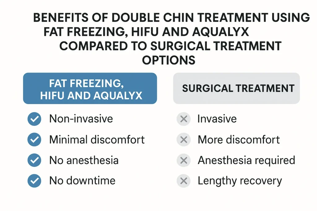Graphic about the benefits of double chin treatment Westcliff-on-Sea - from LA LIPO