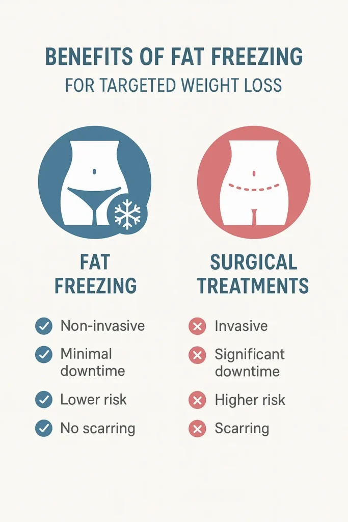 graphic showing the benefits of fat freezing Westcliff-on-Sea