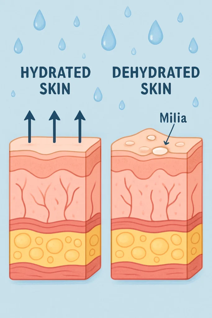 The importance of hydration and milia production Westcliff-on-Sea